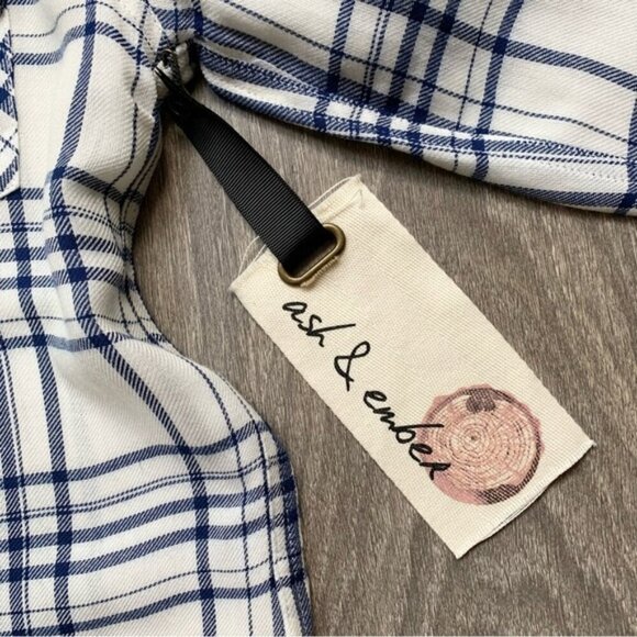 Anthropologie Ash and Ember Button Down Shirt Plaid Flannel Size XS - Picture 11 of 15